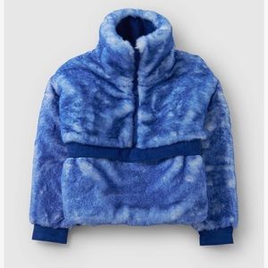 NWT House of Sunny Womens Dip Dye Faux Fur Pullover Jacket Sz M